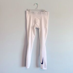 NWT Nike Pro Warm Compression Training Tights Small, white, CU4961-190